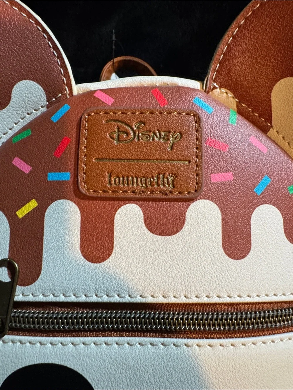 Loungefly Mickey Mouse Ice Cream Cone Mini Backpack - Cream, Brown & Red